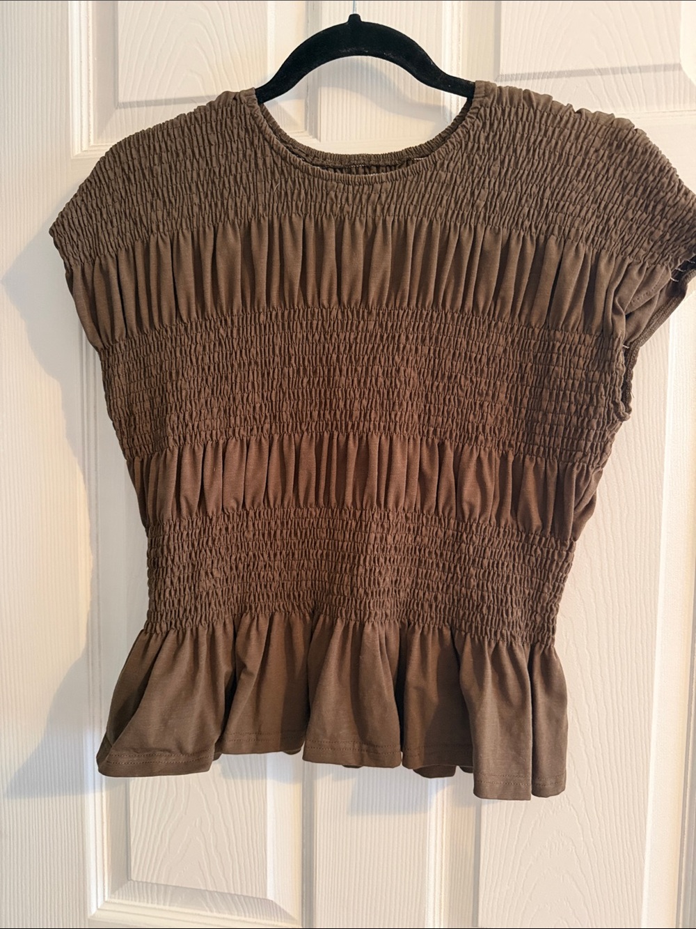 Smocked Peplum Top